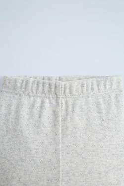 ZARA ЛЕГИНСЫ С АЖУРНЫМ УЗОРОМ, СЕРЫЙ С МЕЛАНЖЕВЫМ ЭФФКТОМ