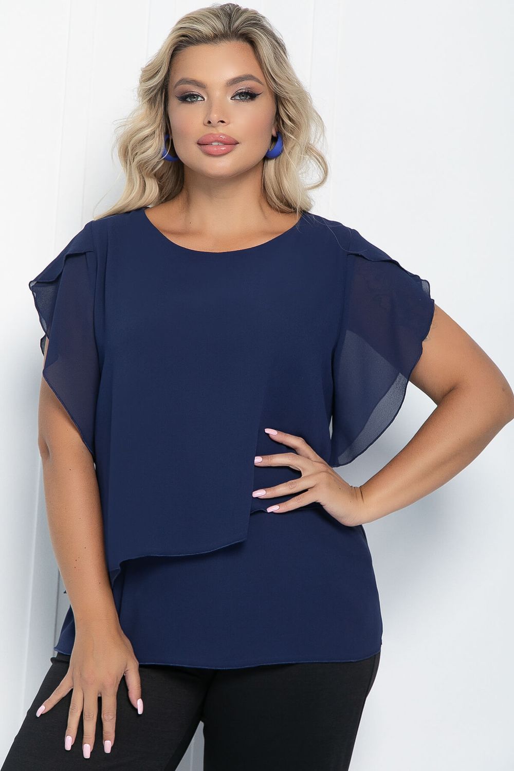 Блуза Магнолия (синяя) Б11053 LT Collection