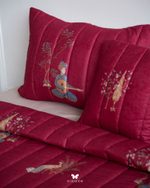Комплект стеганного покрывала и 3 наволочек Soufiyan Chang Va ood Crimson Hermodr 130220324 Иран