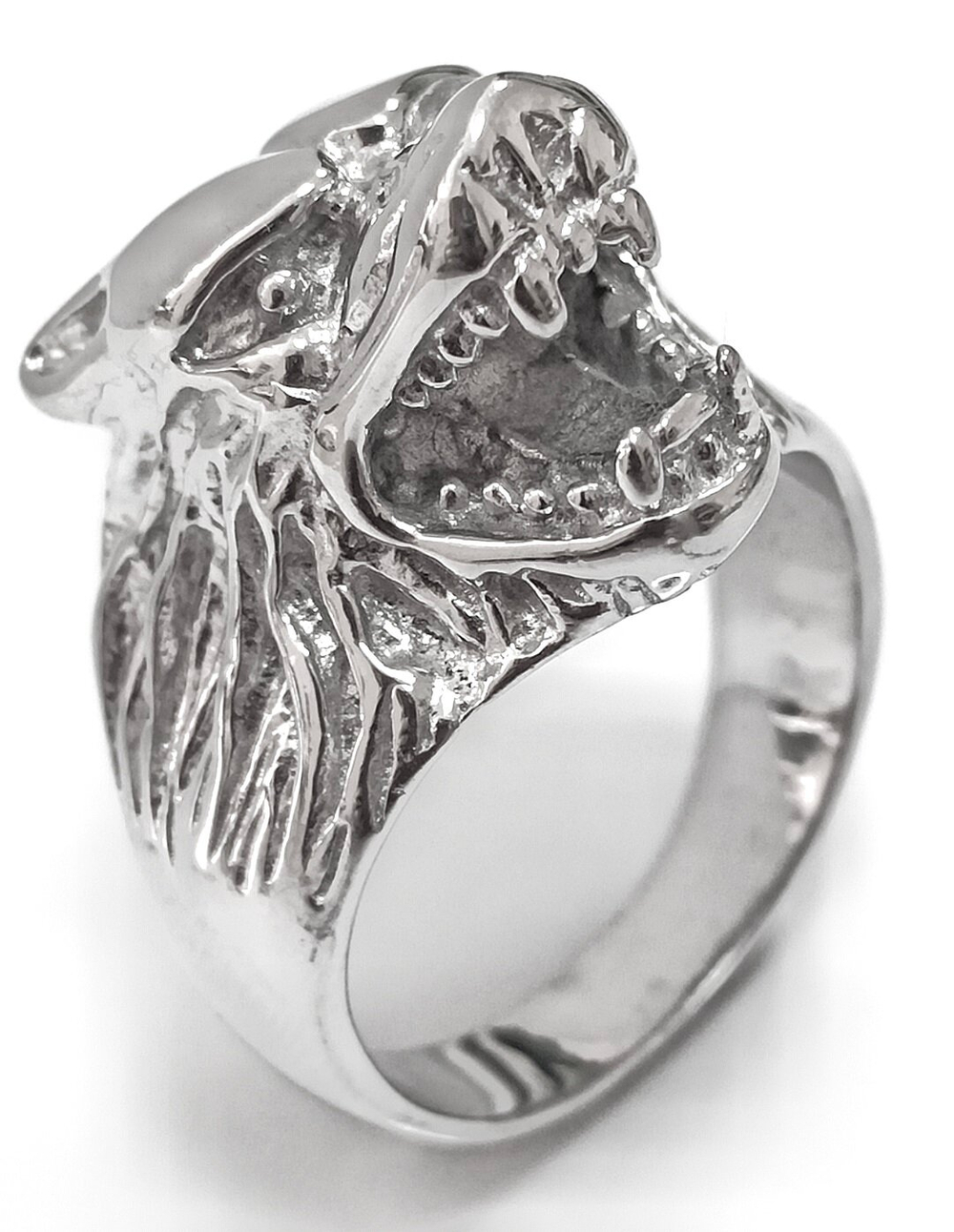 Ювелирное кольцо из серебра"Волк"