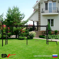 Уличная шведская стенка Sv Sport рукоход х 2 с комплектом турник прямой У55533 (Брусья/Скамья/Деревянные/Кронш бокс)
