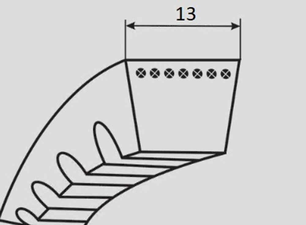 Ремень XPA-870/AVX-870 (зубчатый, снегоуборщик) [Китай]