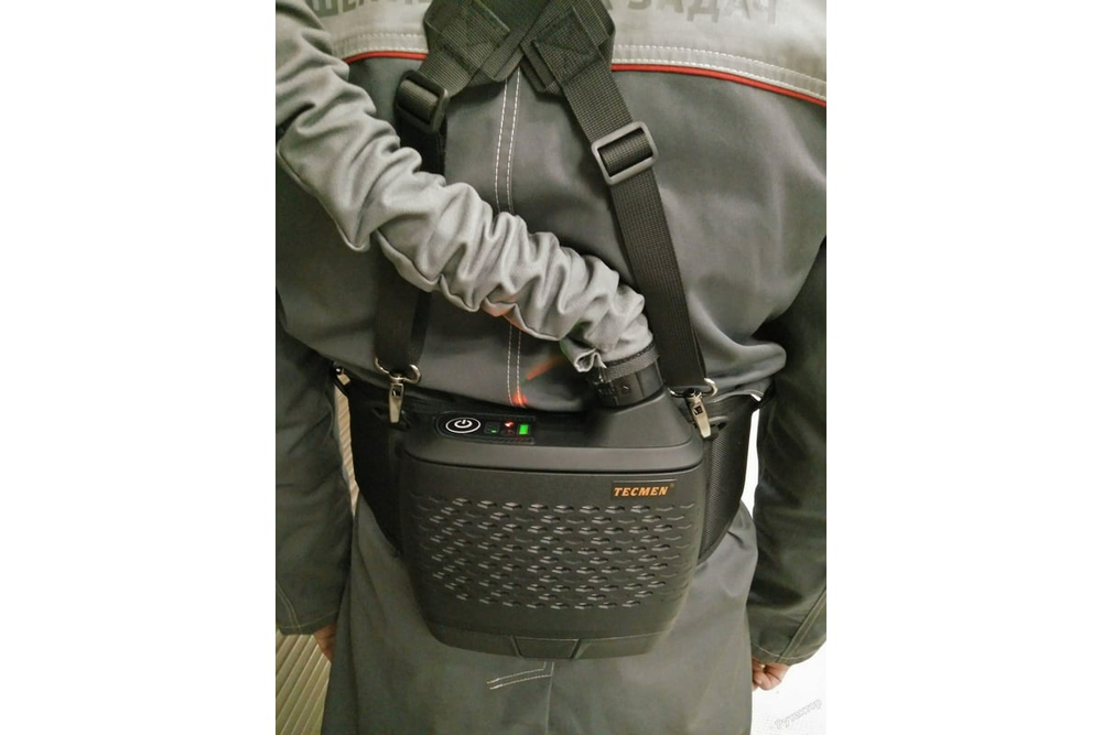 Сварочная маска с автоматическим светофильтром и подачей воздуха Tecmen 815S с PAPR (внешняя кнопка зачистки)