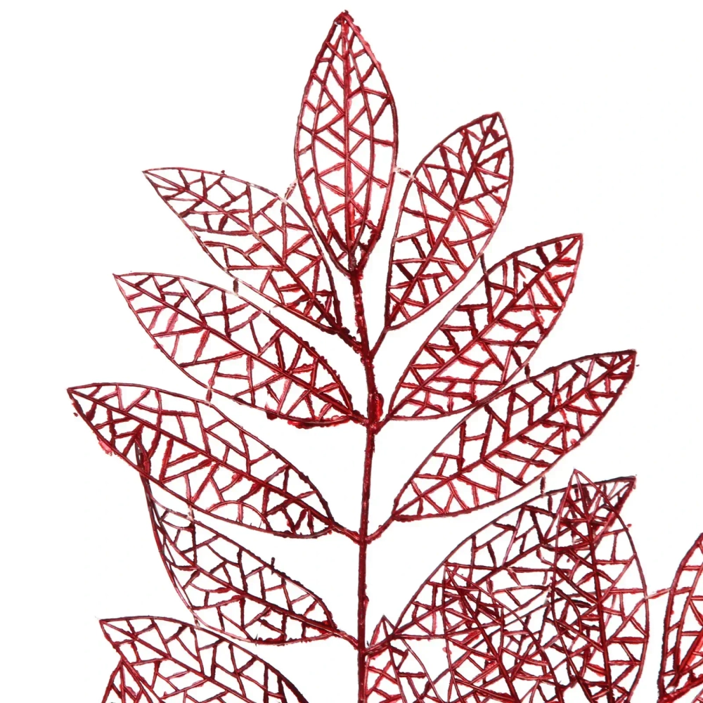 Ветка декоративная «Зимние листья» 85 см, Красный
