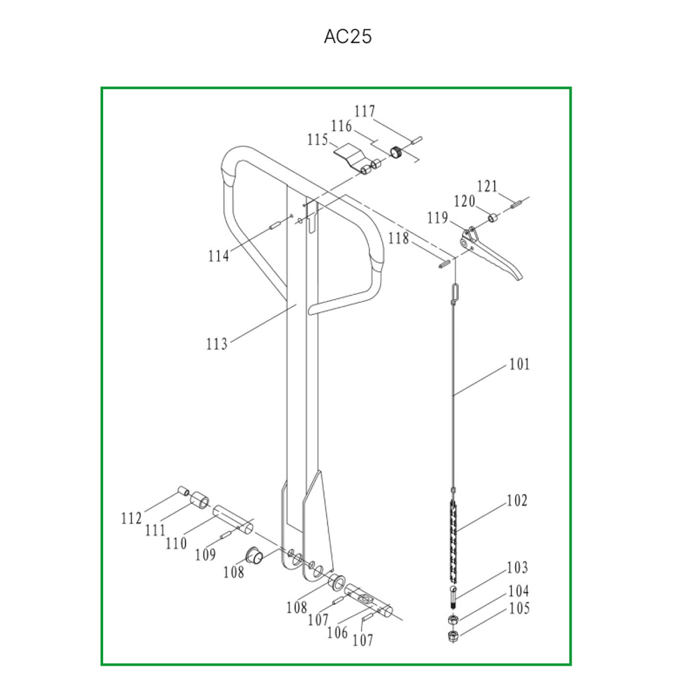 Ручка в сборе для гидравлических тележек AC25