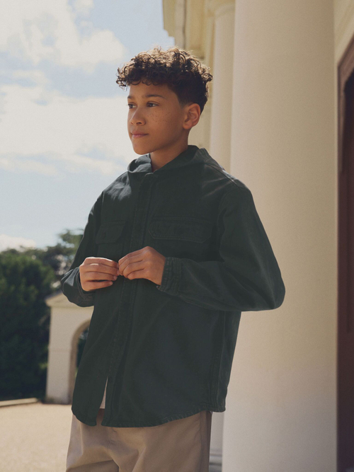 Рубашка с капюшоном джинсовая для мальчика Next K83-516, Темно-серый