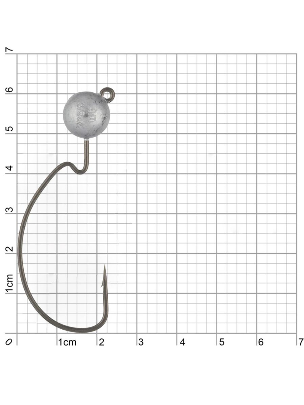 Джиг-головка для рыбалки BKK на офсетном крючке Silent Chaser - 1X - EWG Round Head, размер крючка 3/0, вес 10,5г, 3 шт.