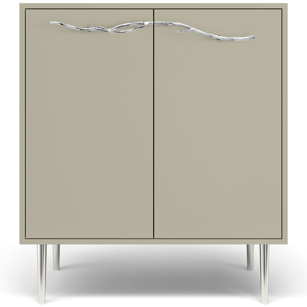 Комод Арт Колор matte Стайл Сильвер с 2 полками Серый шелк матовый