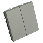 Переключатель перекрестный 2-клавишный (механизм), STEKKER, 250В, 10А, серия Эмили, RSW10-5111-10, платиново-серый, soft touch 50166