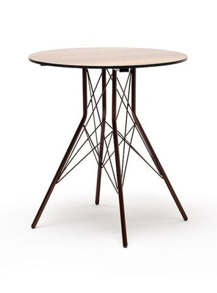 "Конте" интерьерный стол из HPL круглый Ø70см, цвет "дуб"