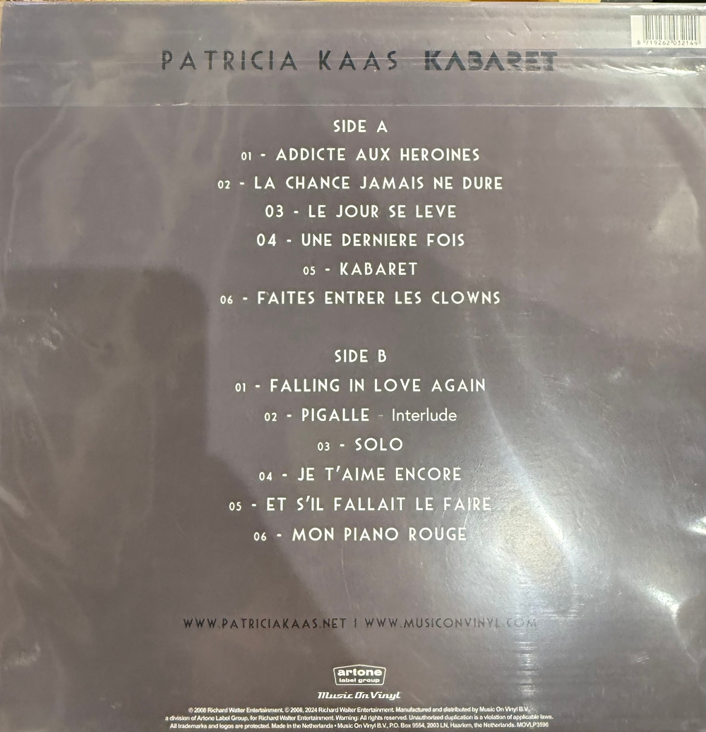 Виниловая пластинка Patricia Kaas ‎– Kabaret LP Silver