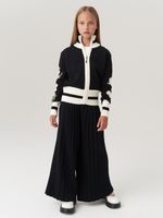 Школьные широкие брюки для девочки AT726-2 черный