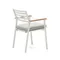 Bona Уличный стул из алюминия в белой отделке и массива тикового дерева