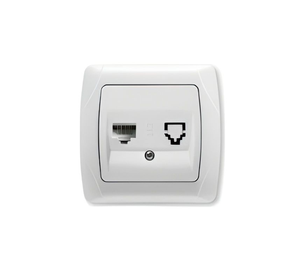 Розетка телефонная RJ-11 Viko Carmen белая