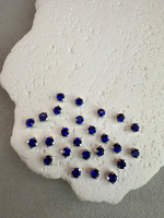 Шатоны 4 мм, Синий в серебре, 25 шт