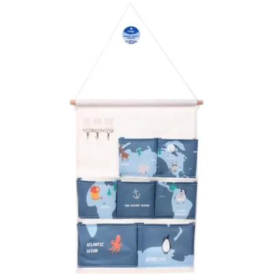 Карман настенный подвесной 7отд. 3 крючка «Карта мира», 35*50см (лейбл Селфи)