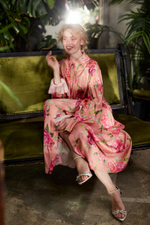 Платье-рубашка из вискозы розы розовый