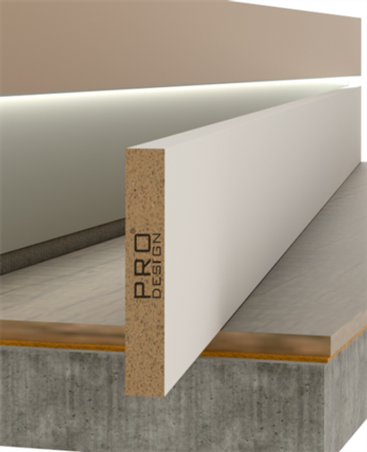 МДФ вставка для плинтуса Pro Design под покраску 2700мм до 120мм