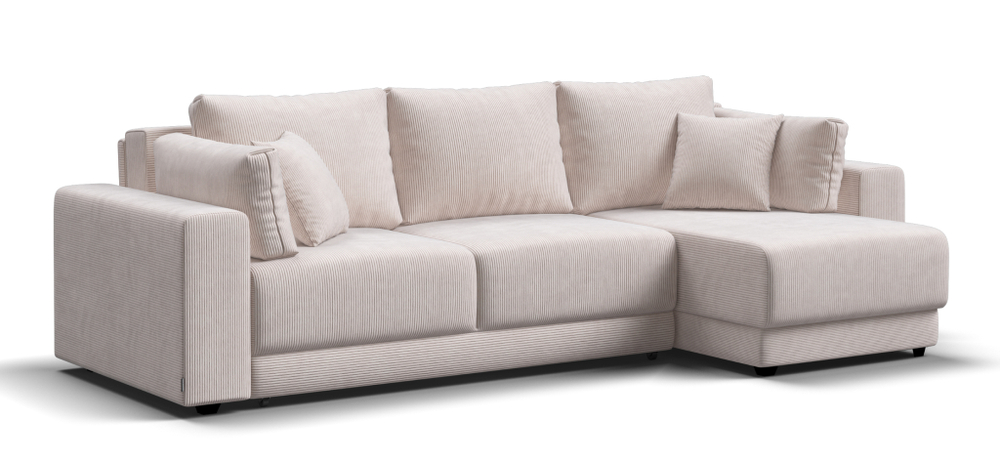 Угловой диван Босс Прайм ХЛ Вельвет Корд бежевый