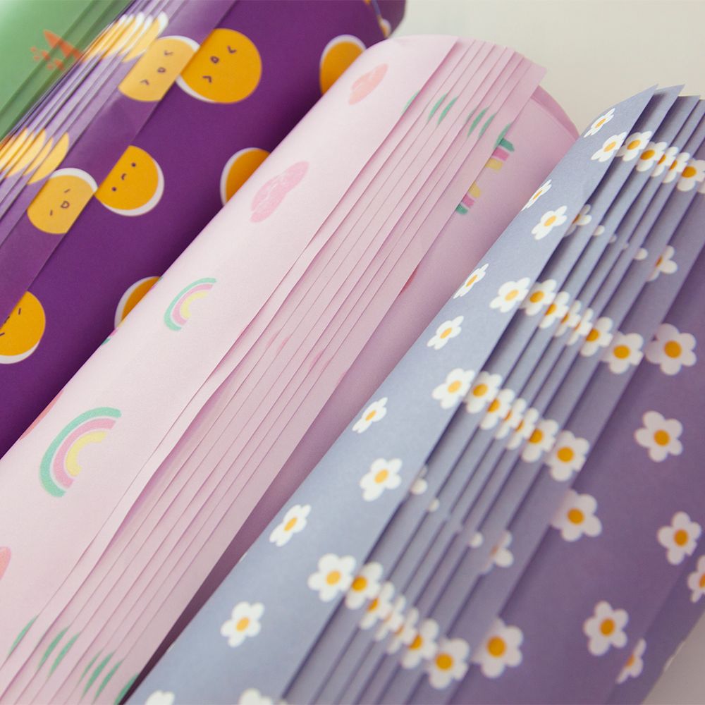 Упаковочная бумага (0,7*1 м) Ромашки, 10 шт.