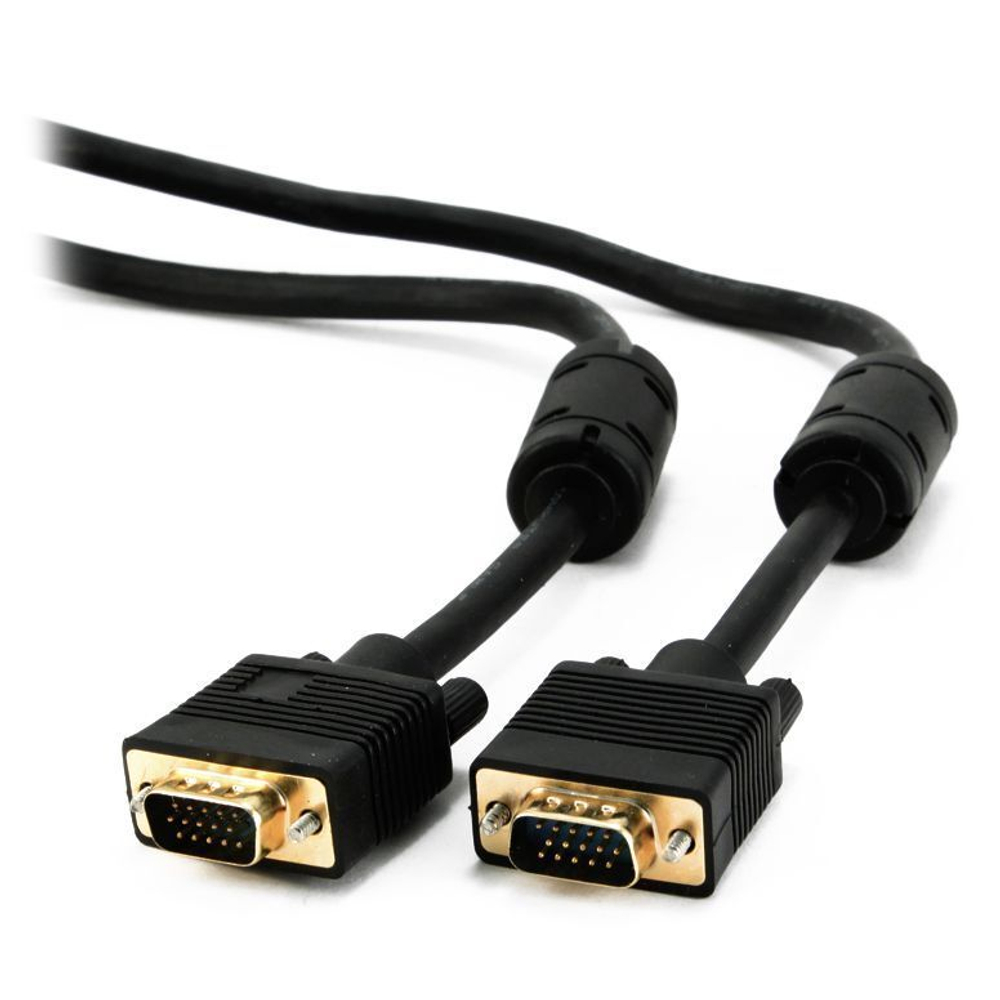 Кабель VGA 15M-15M, 3 м, черный, феррит. фильтр, позол. разъемы, Konoos (KC-PPVGA-3)