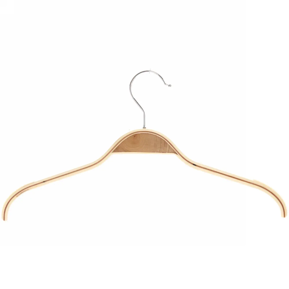 Плечики деревянные с антискользящим покрытием 37см, светлые