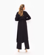 Женский трикотажный костюм-тройка чёрный с кардиганом