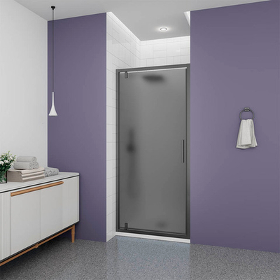 Душевая дверь Veconi Ottimo P30 GR, 700x1900, графит брашинг, стекло тонированное матовое
