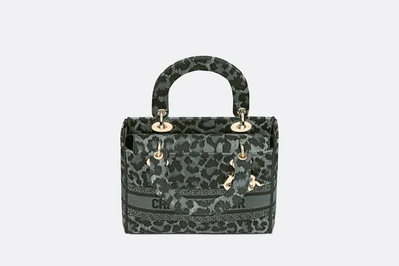 Сумка Dior Lady D-lite, модель среднего формата серый