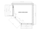 Душевой уголок Show VSP1-4SH100CLB, 1000*1000, черный, стекло прозрачное