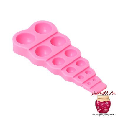 Молд силиконовый "Полусферы" 14*7*2 см, 12 ячеек