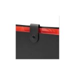 Папка на кнопке А-4 5 отделений, BRAUBERG "Extra", черная с красным, 274095