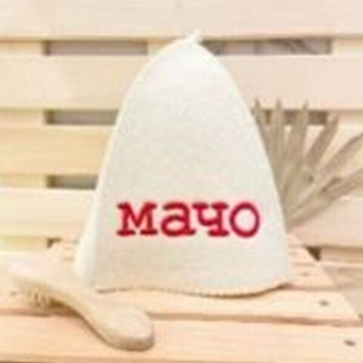 Шапка банная "Классическая" с вышивкой "Мачо" 30% шерсть/70% полиэфир