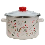 Кастрюля эмал цил Ягодки 4,0л стекл/кр мет/об