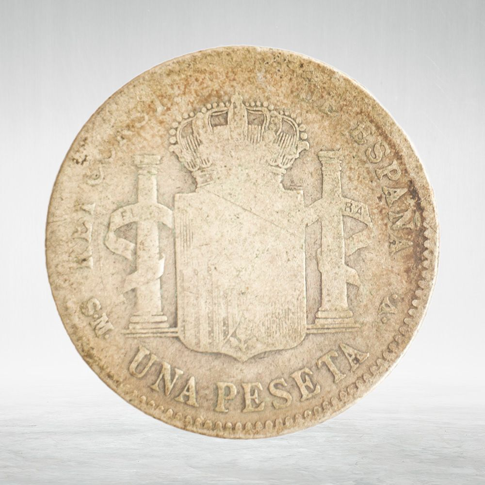 Spain, 1 Peseta 1900 – Alfonso XII (Second Portrait), F