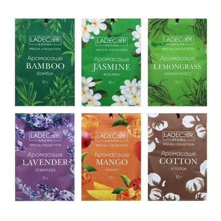 LADECOR Аромасаше 10гр, 6 ароматов