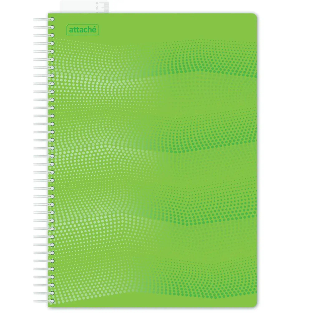 Бизнес-тетрадь WAVES А4 100л. ATTACHE клет,спир,пласт,заклад,цв.зеленый