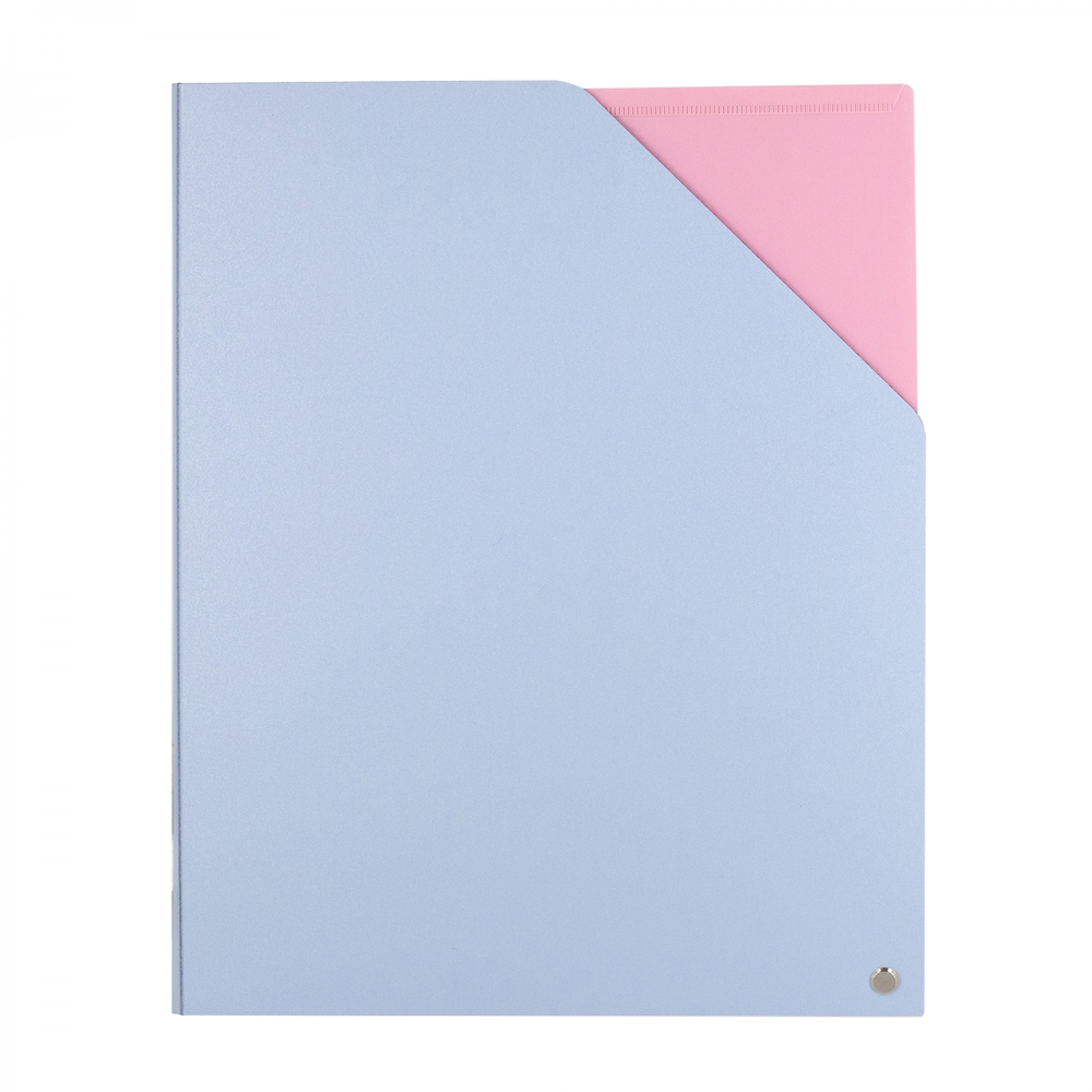 Папка архивная Alingar, A4, 330*250 мм, пластик, 1500 мкм, на резинке с 4 файлами, голубая