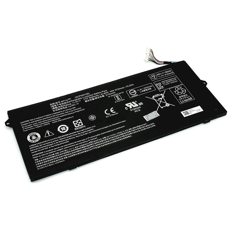 Аккумуляторная батарея для ноутбука Acer Chromebook C740 (AP13J7K) 11.4V 3920mAh черная