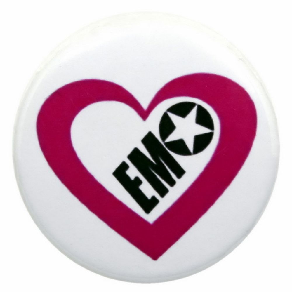 Значок Emo в сердце 36 мм