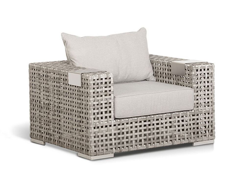 "Тито" лаунж-зона из искусственного ротанга, цвет серый