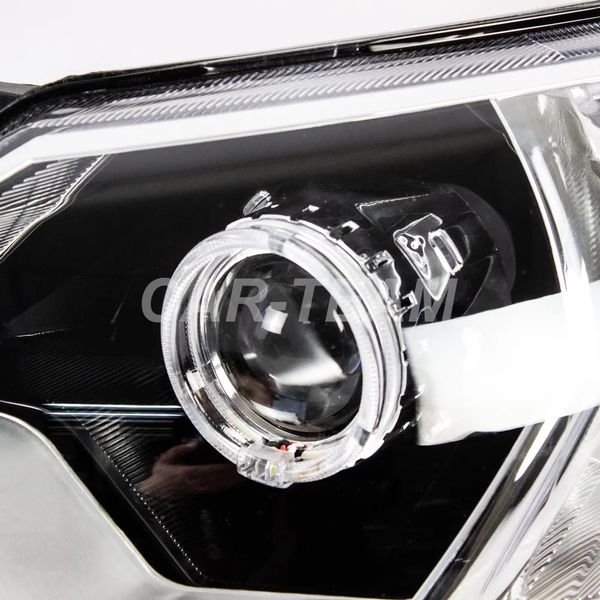 Фары на Datsun On-DO (Датсун Он-ДО) передние круглые би линзы с ангельскими глазками