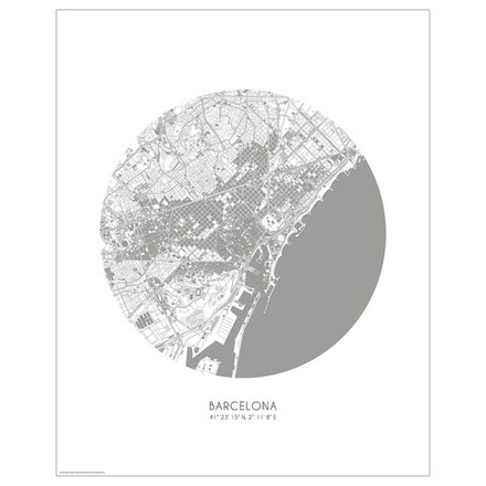 IKEA BILD  (ИКЕА БИЛД)  -  Плакат, план города, Барселона, 40x50 см.