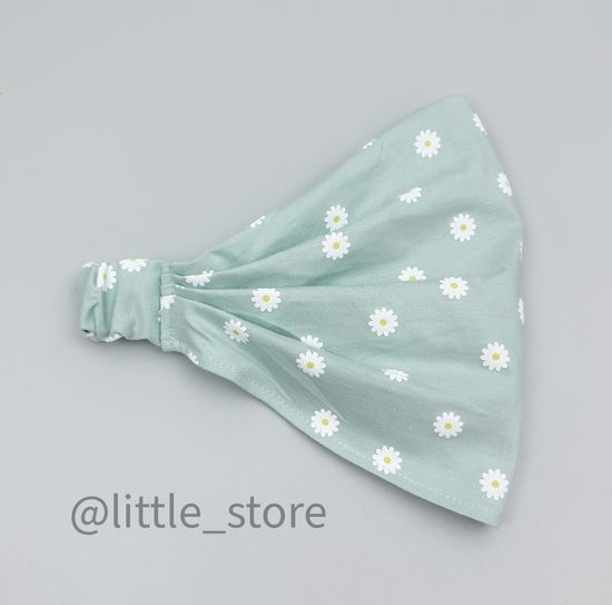 Косынка хлопковая, Ромашки на голубой дымке