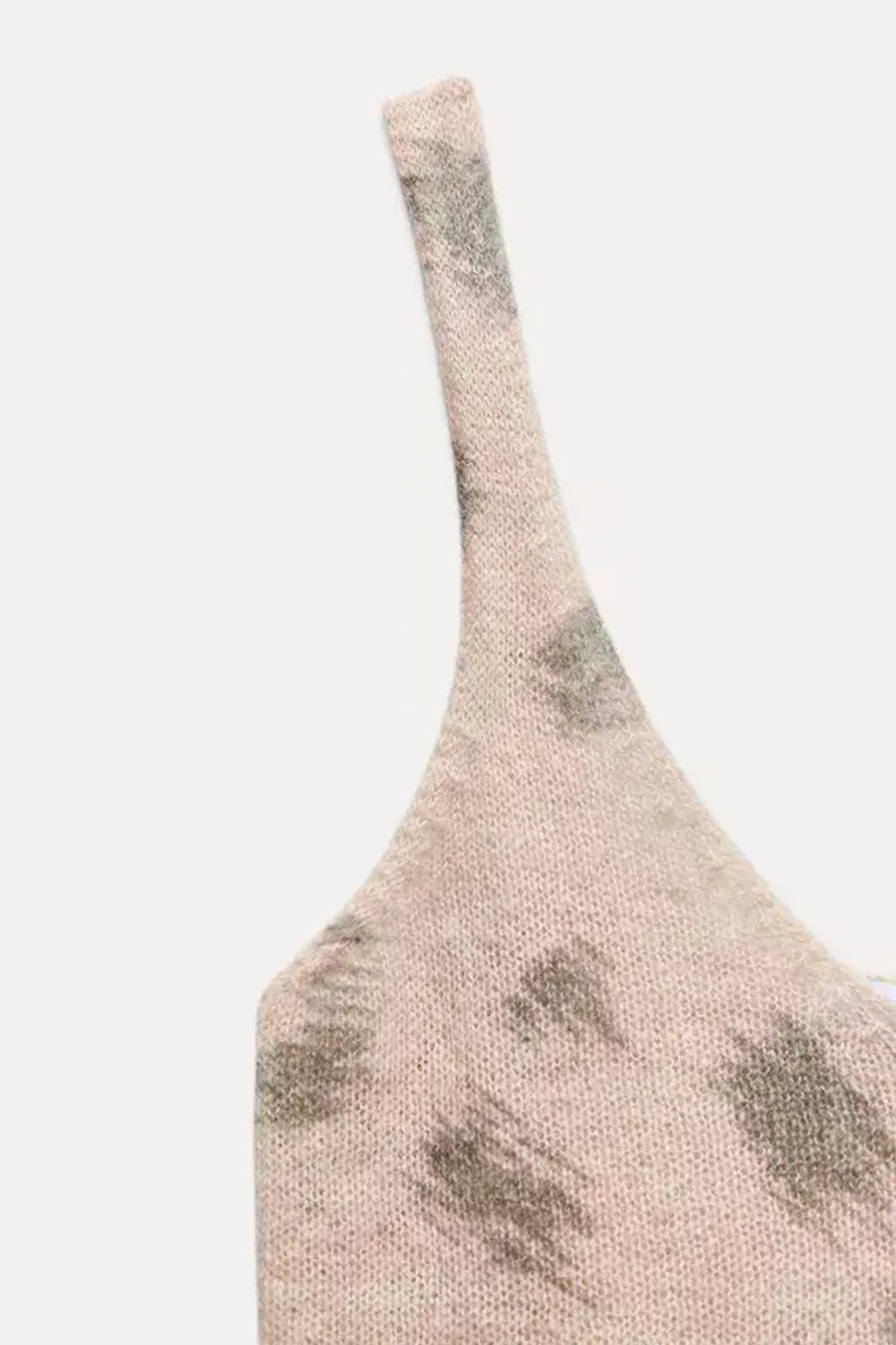 ZARA ТРИКОТАЖНЫЙ ЖАККАРДОВЫЙ ТОП, ЭКРЮ