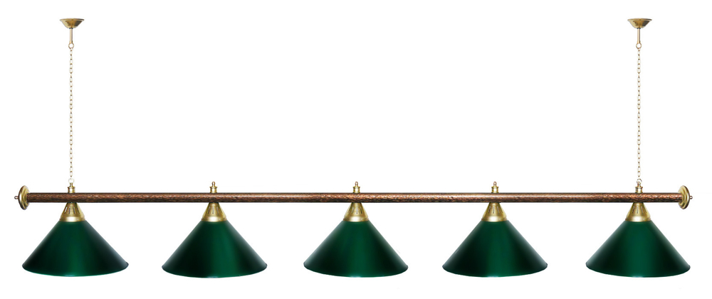 Лампа STARTBILLIARDS 5 пл. (плафоны золотые,штанга золотая,фурнитура золото)