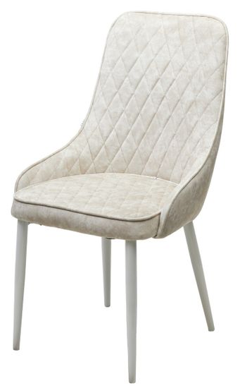 Стул ТУРИН 360 град. FIESTA Молочный , велюр "антипальчиковый"/ белый каркас