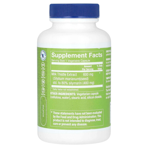 The Vitamin Shoppe, экстракт расторопши, 600 мг, 100 растительных капсул