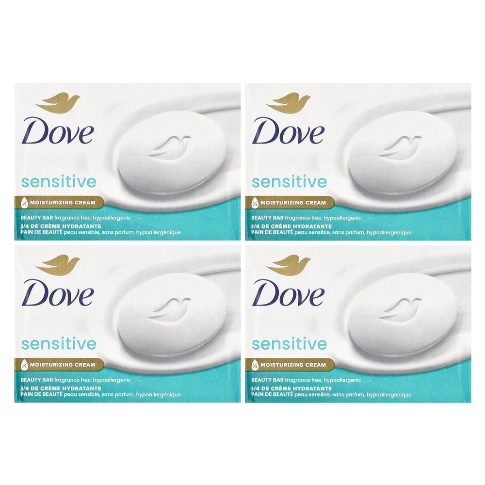Dove, кусковое мыло, для чувствительной кожи, без отдушки, 4 шт. по 106 г (3,75 унции)