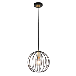 Подвесной светильник 1x60Вт E27, металл, чёрный/бронза